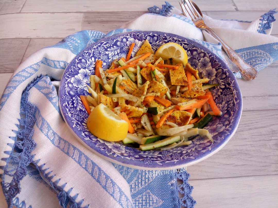 CARPACCIO DI VERDURE CON STRACCETTI DI POLLO